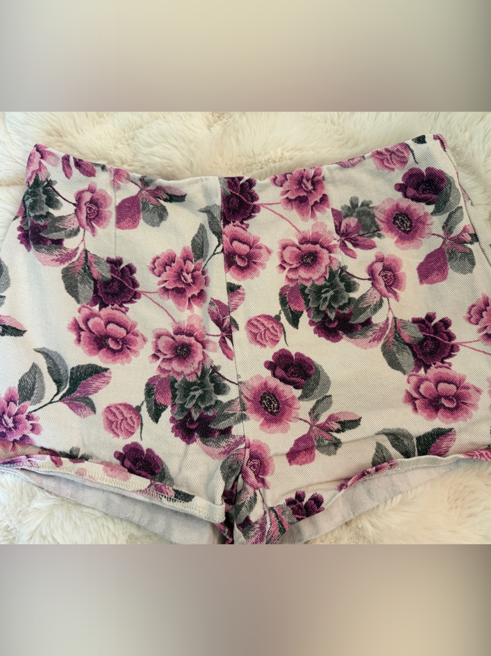 Vici Floral Bike Shorts in Pink and Gray
